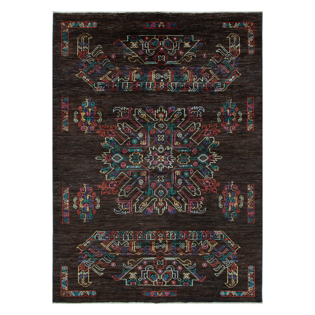 AFGHAN HANDKNOTTED WOOLE CARPETS 238X169 ROSE-VES 10542 (Hand Made)