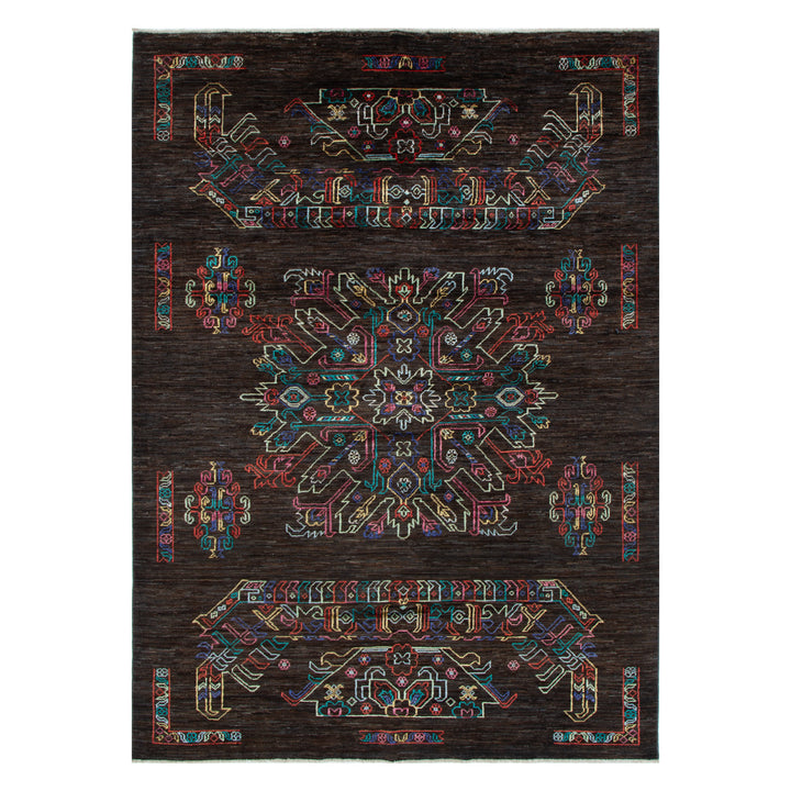 AFGHAN HANDKNOTTED WOOLE CARPETS 238X169 ROSE-VES 10542 (Hand Made)