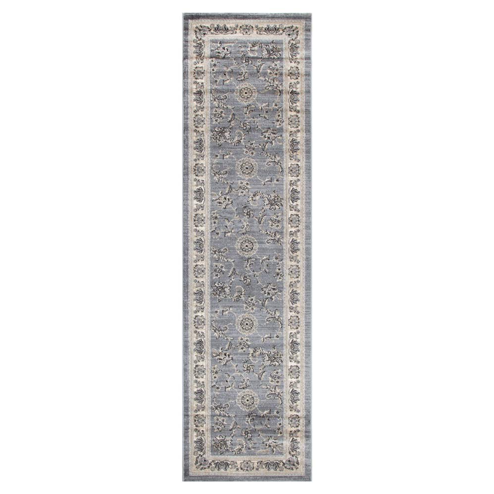Arya Grey Cream Border Rug - 1691 GREY