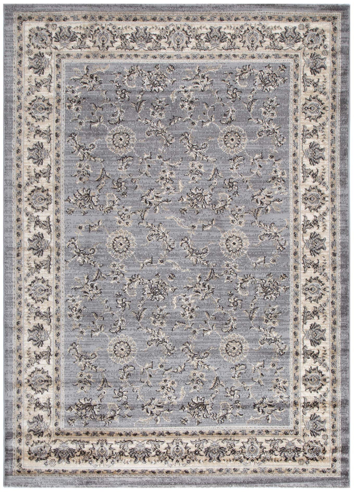 Arya Grey Cream Border Rug - 1691 GREY – Brand Ventures Pty Ltd
