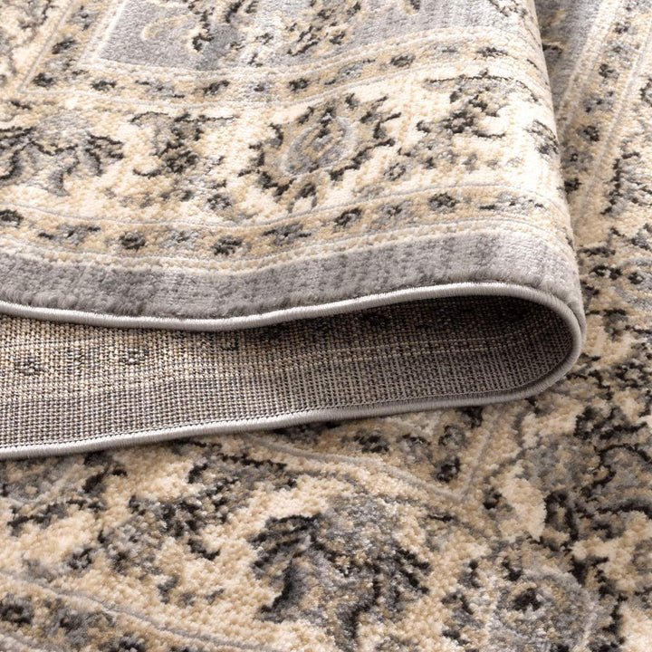 Arya Grey Cream Border Rug - 1691 GREY