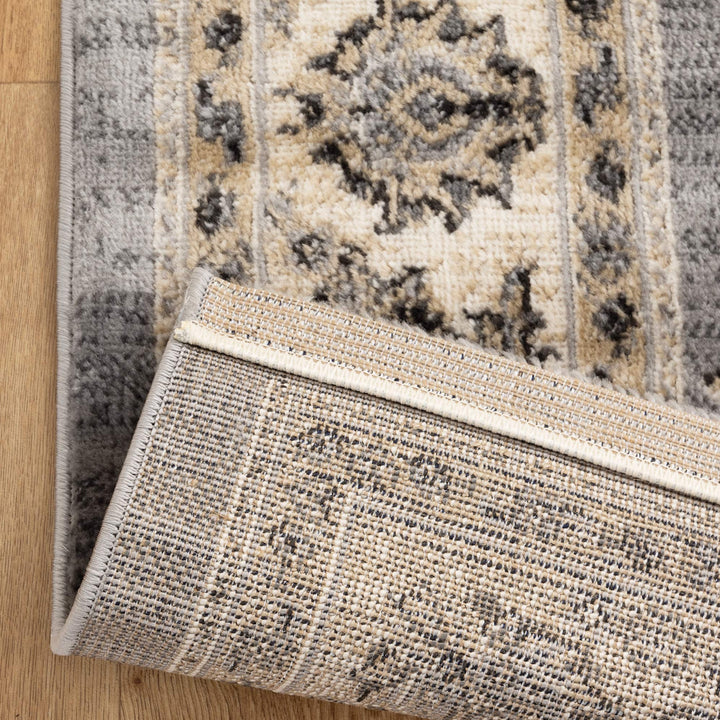 Arya Grey Cream Border Rug - 1691 GREY