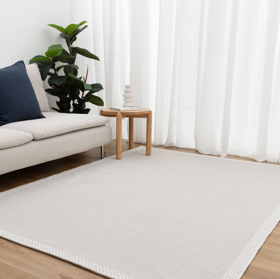 Toronto Checkers Border Cream Outdoor Rug - 2CRE