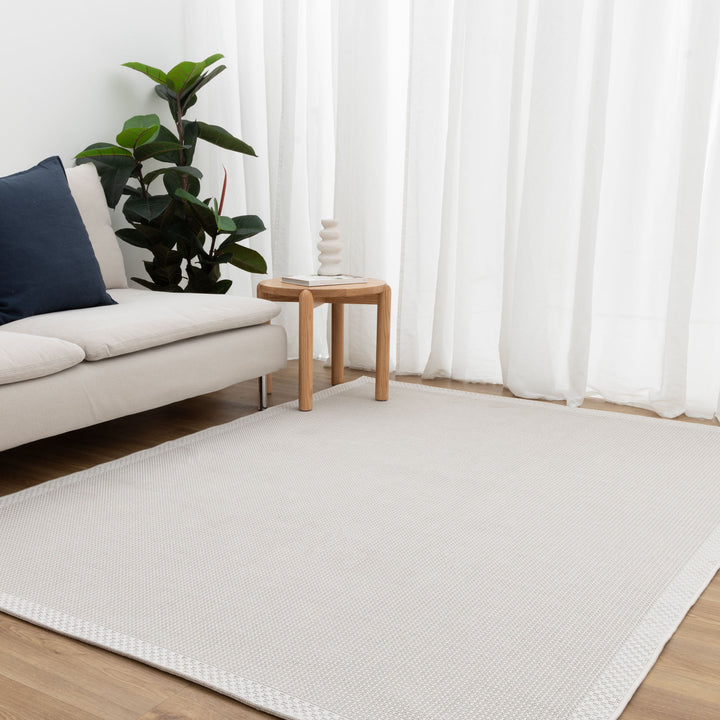 Toronto Checkers Border Cream Outdoor Rug - 2CRE