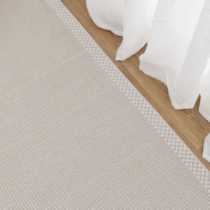 Toronto Checkers Border Cream Outdoor Rug - 2CRE