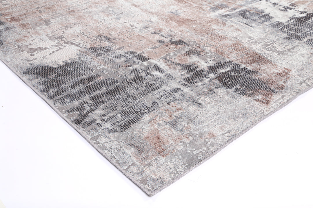 Vintage Crown Leopold Ash & Ivory Distressed Vintage Rug - (2286-02) Machine Washable (No Fringe)