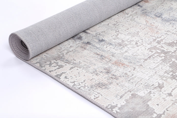 Vintage Crown Leopold Ash & Ivory Distressed Vintage Rug - (2286-02) Machine Washable (No Fringe)