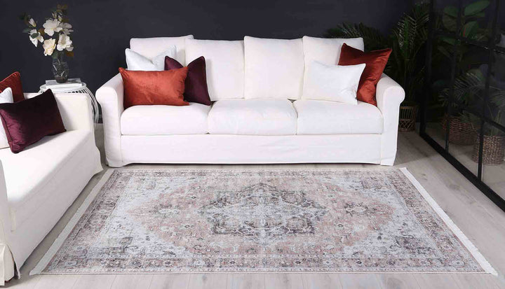 Vintage Crown Helena Beige & Cream Distressed Vintage Rug - (3082-11)