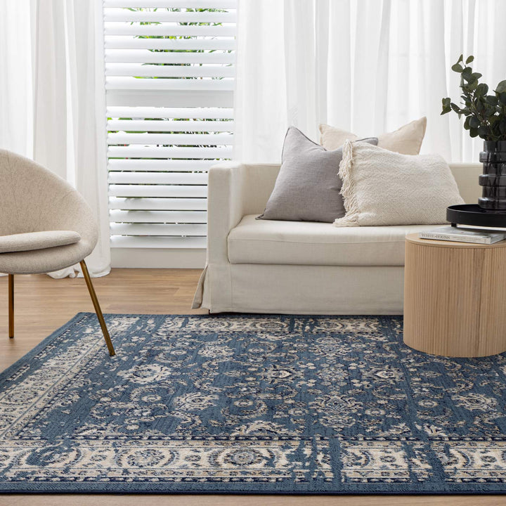 Arya Ziegler Distressed Navy Rug - 6408 BLUE