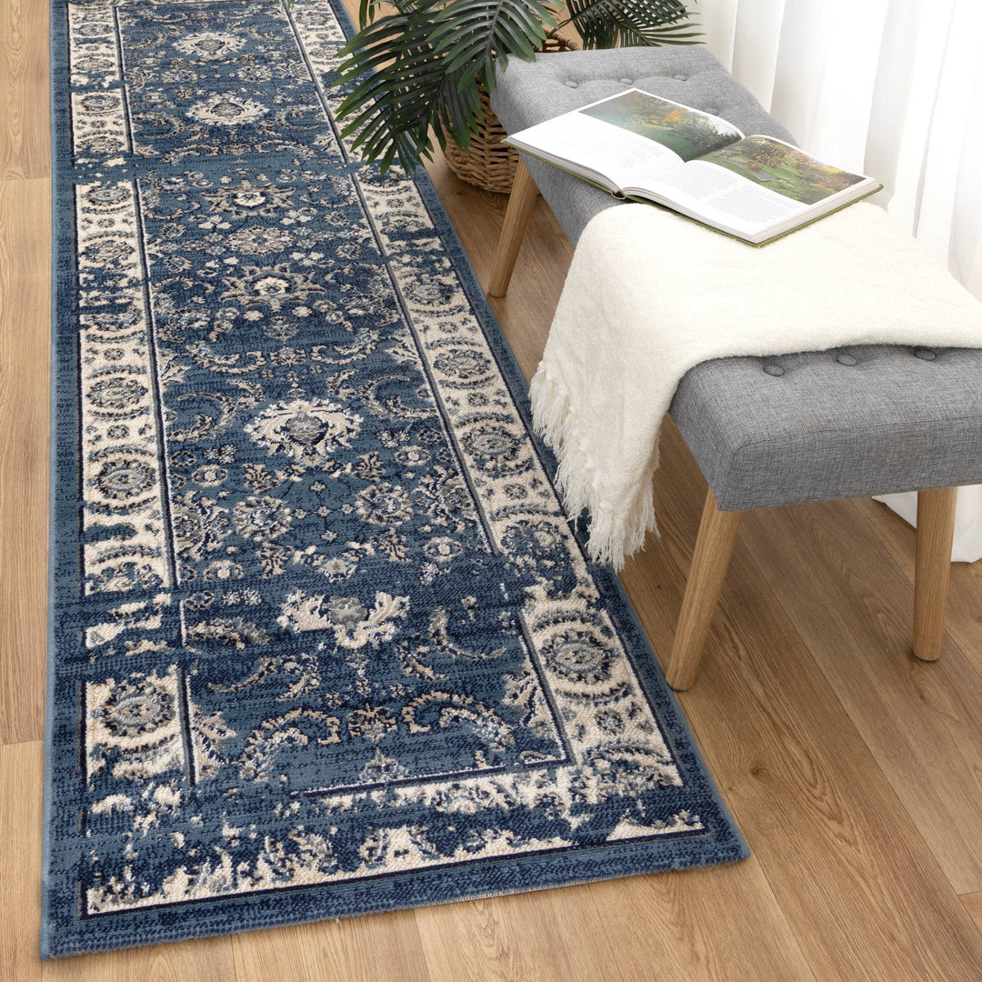 Arya Ziegler Distressed Navy Rug - 6408 BLUE