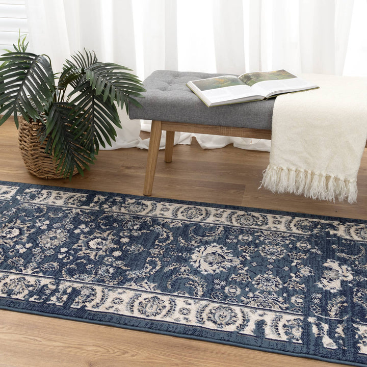 Arya Ziegler Distressed Navy Rug - 6408 BLUE