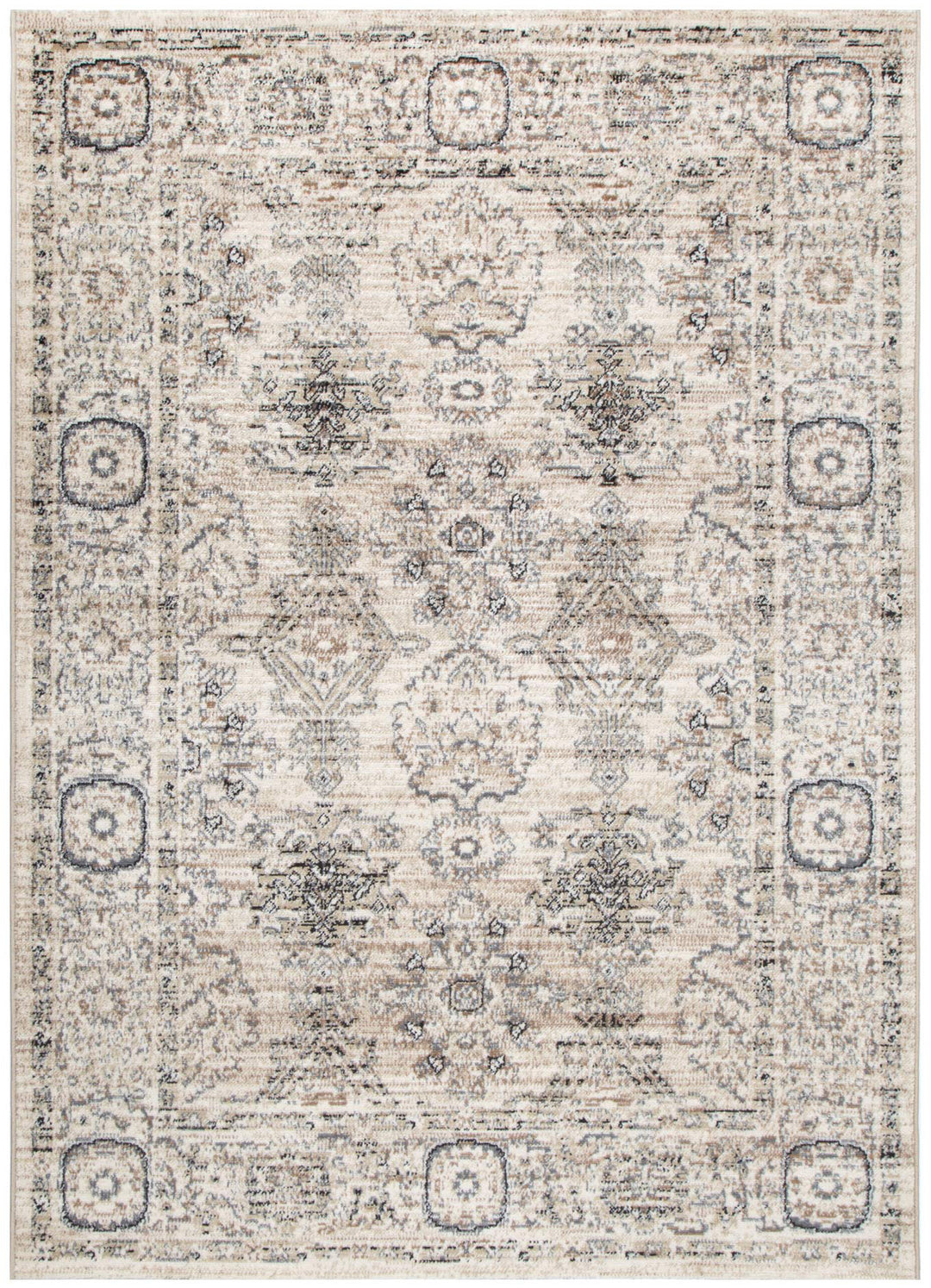 Arya Ziegler Cream Grey Rug - 6890 CREA