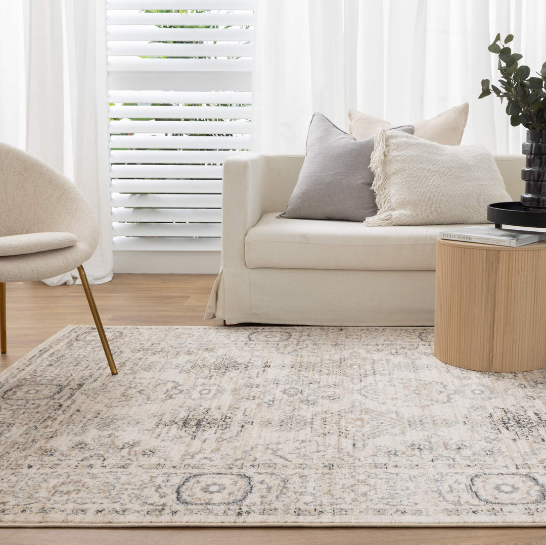 Arya Ziegler Cream Grey Rug - 6890 CREA