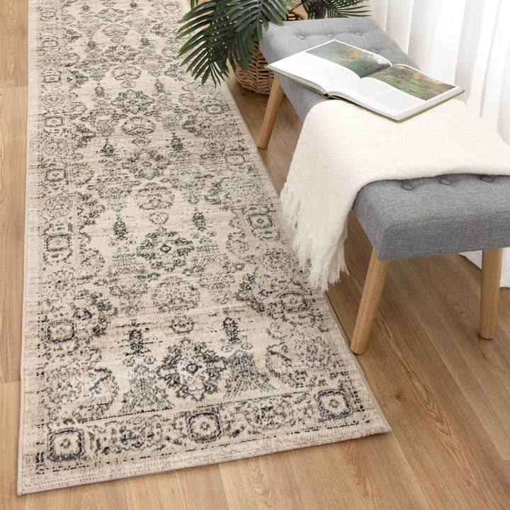 Arya Ziegler Cream Grey Rug - 6890 CREA
