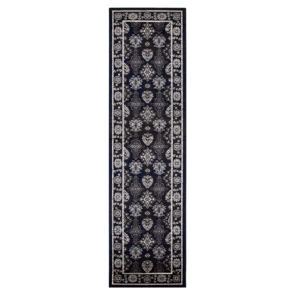 Arya Ziegler Navy Grey Rug - 6890 NAVY