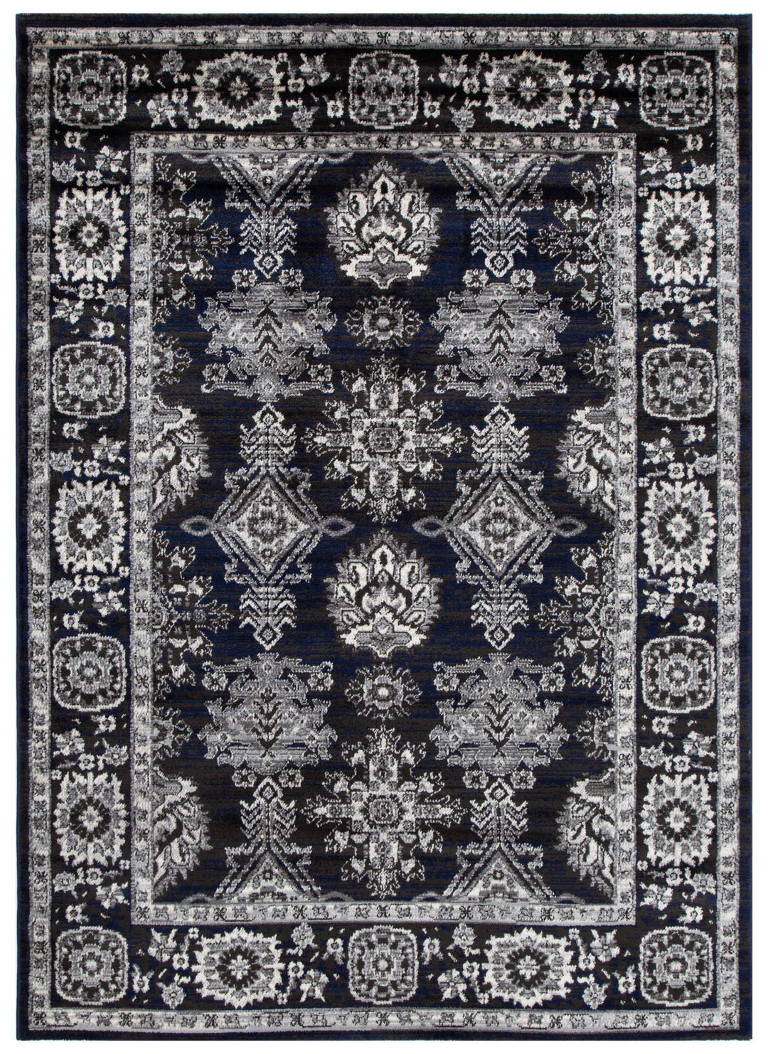 Arya Ziegler Navy Grey Rug - 6890 NAVY