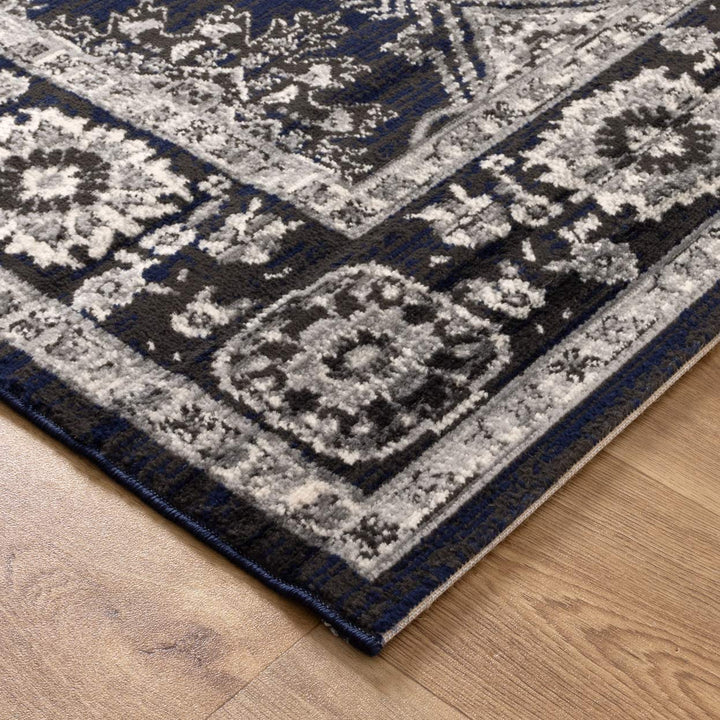 Arya Ziegler Navy Grey Rug - 6890 NAVY