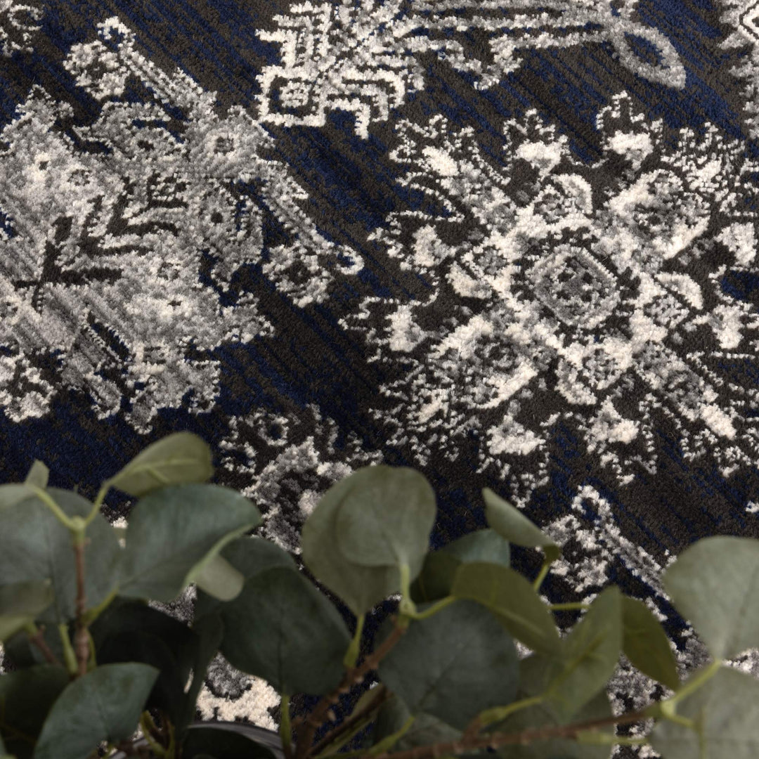 Arya Ziegler Navy Grey Rug - 6890 NAVY