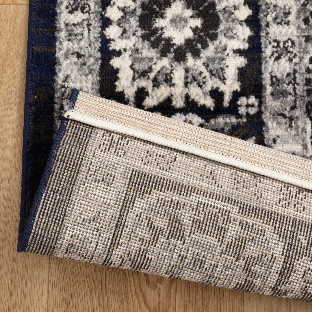 Arya Ziegler Navy Grey Rug - 6890 NAVY