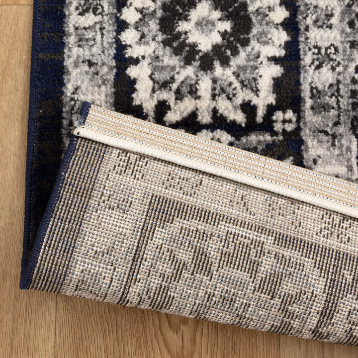 Arya Ziegler Navy Grey Rug - 6890 NAVY