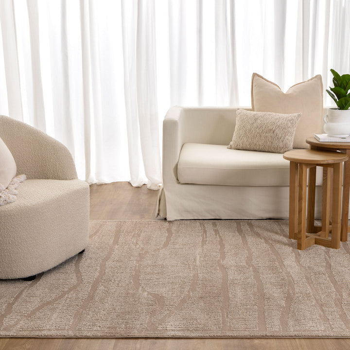 Sierra Abstract Beige Lines Rug - New Arrival