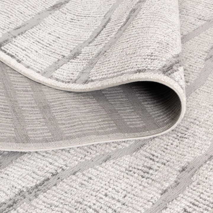 Sierra Abstract Silver Lines Rug - New Arrival