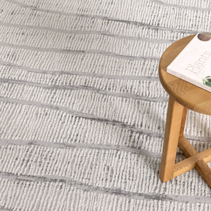 Sierra Abstract Silver Lines Rug - New Arrival