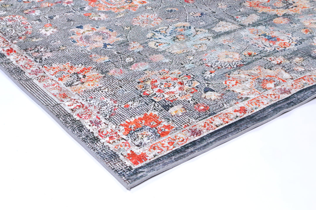 Angelique Rugs Angelic Distressed Floral Grey Multi Non-Slip Rug - ANGE12 – Brand ...