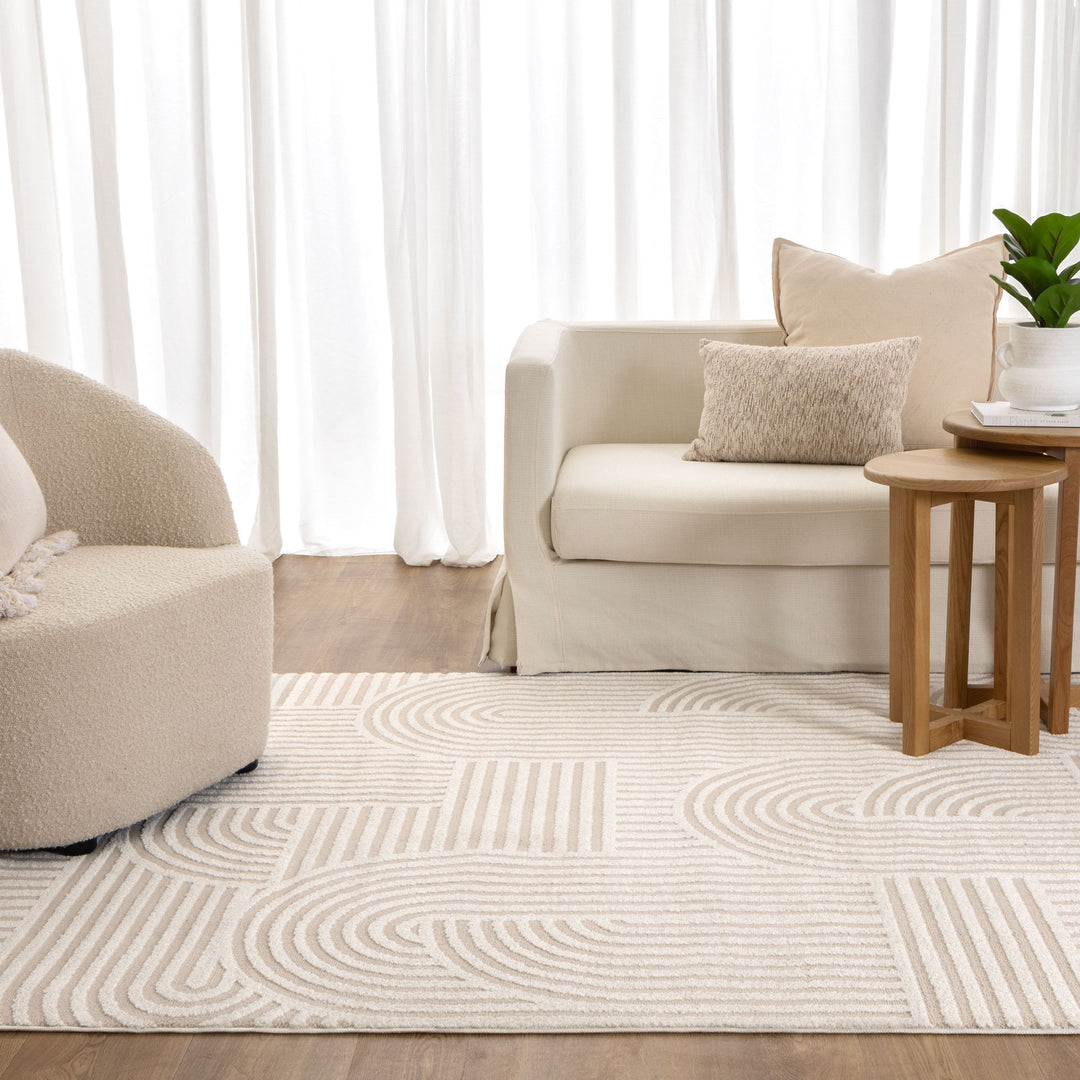 Sierra Arches Beige Ivory Rug - New Arrival