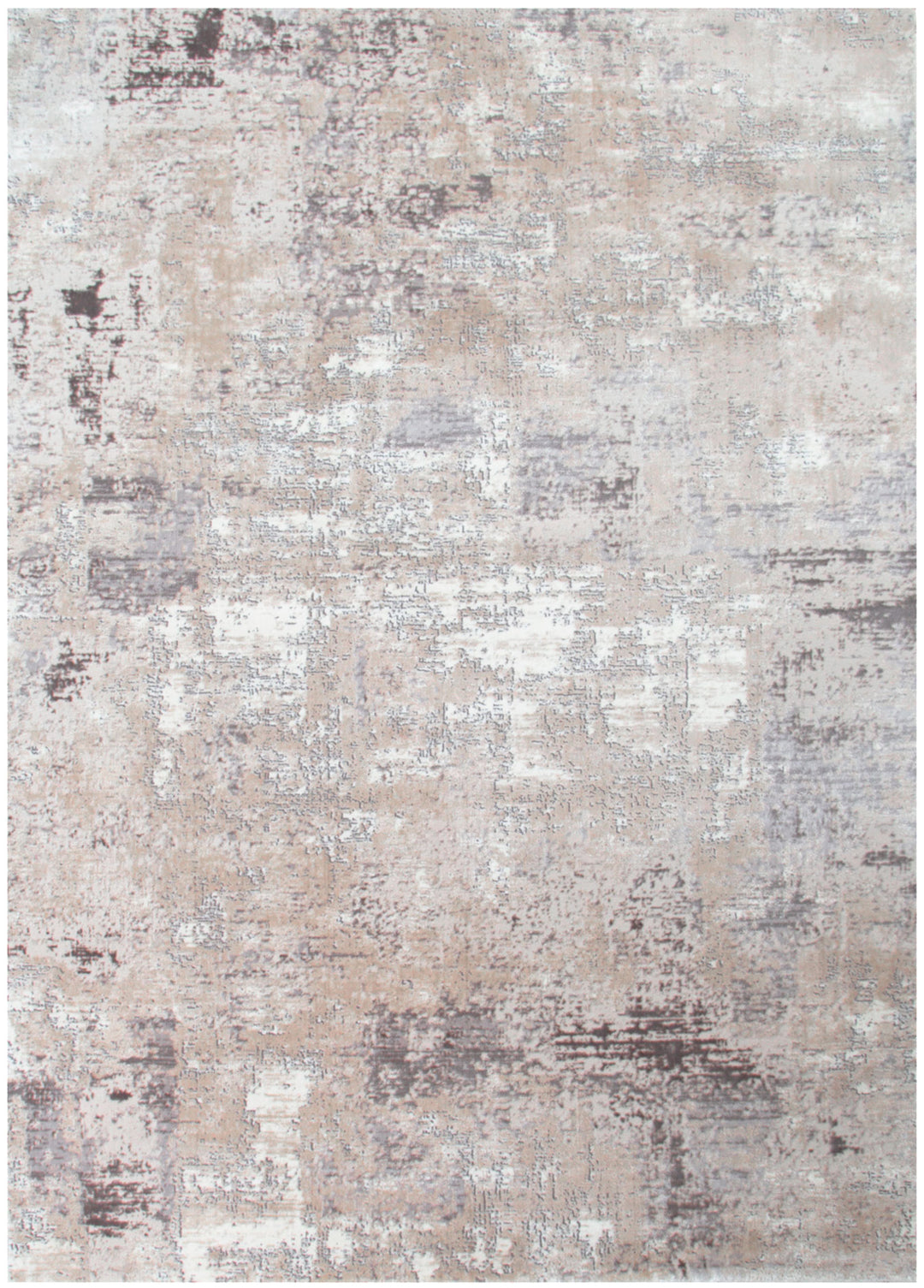 Atina Distressed Abstract Beige Grey Rug - AT01