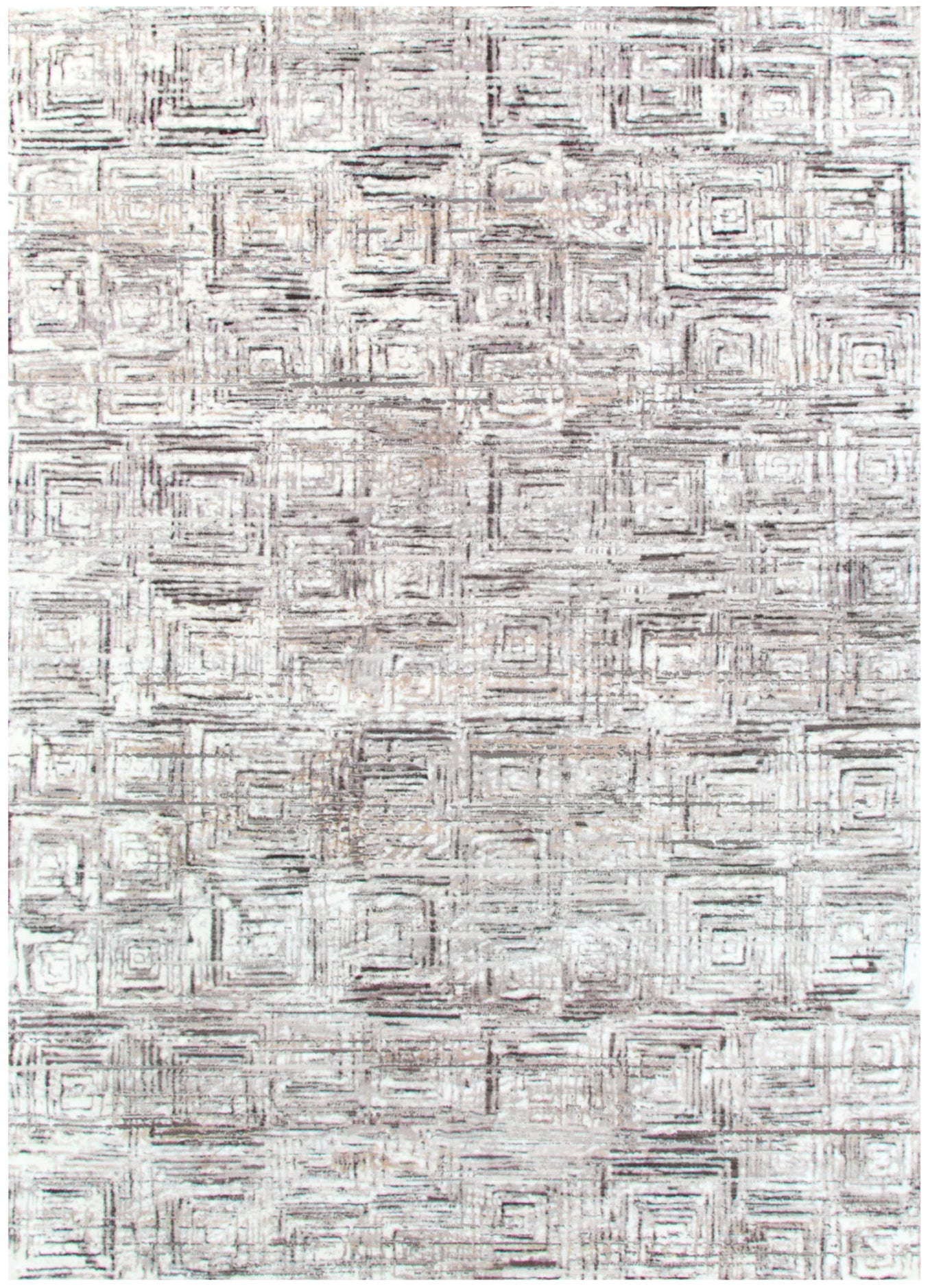 Atina Distressed Geo Squares Grey Rug - AT03 – Brand Ventures Pty Ltd