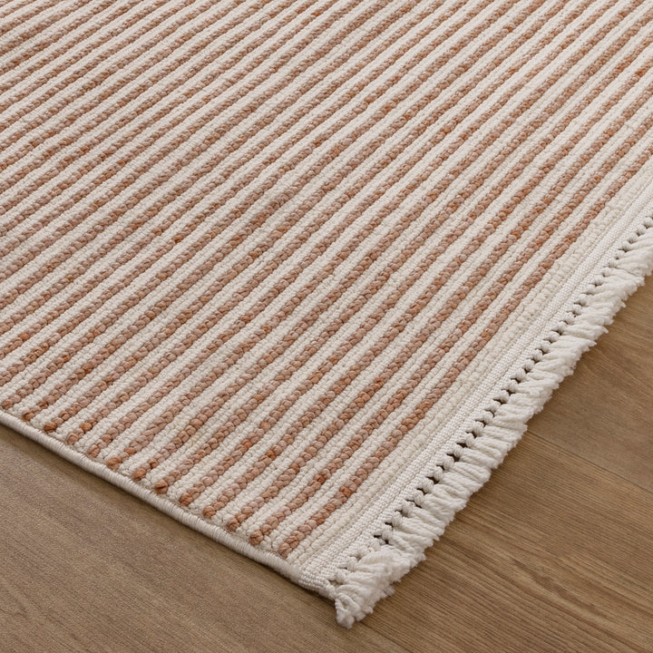 Berno Pink Ivory Loop Stripes Rug - B002 - New Arrival
