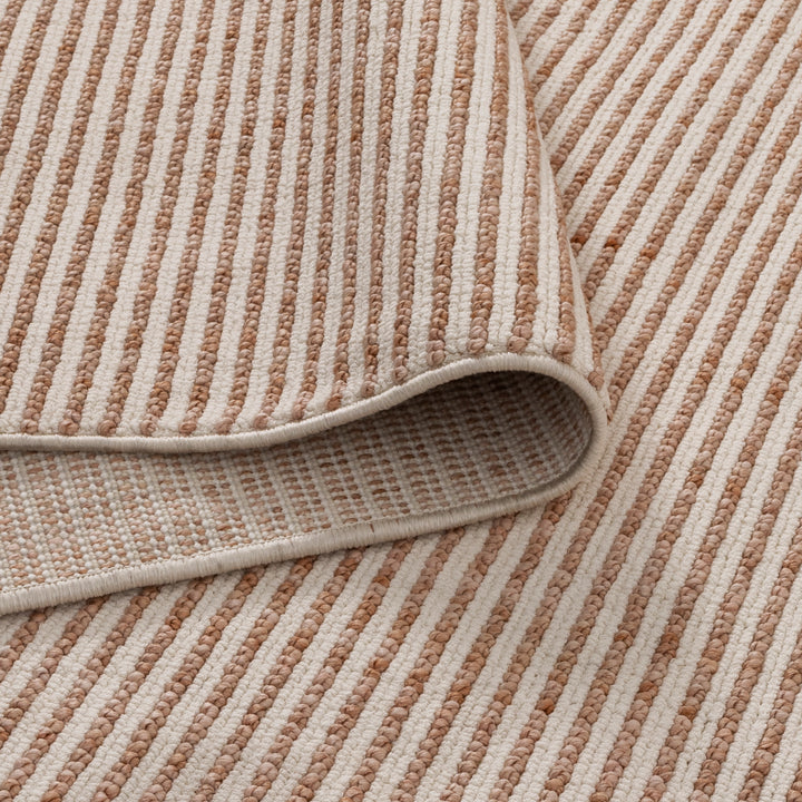 Berno Pink Ivory Loop Stripes Rug - B002 - New Arrival