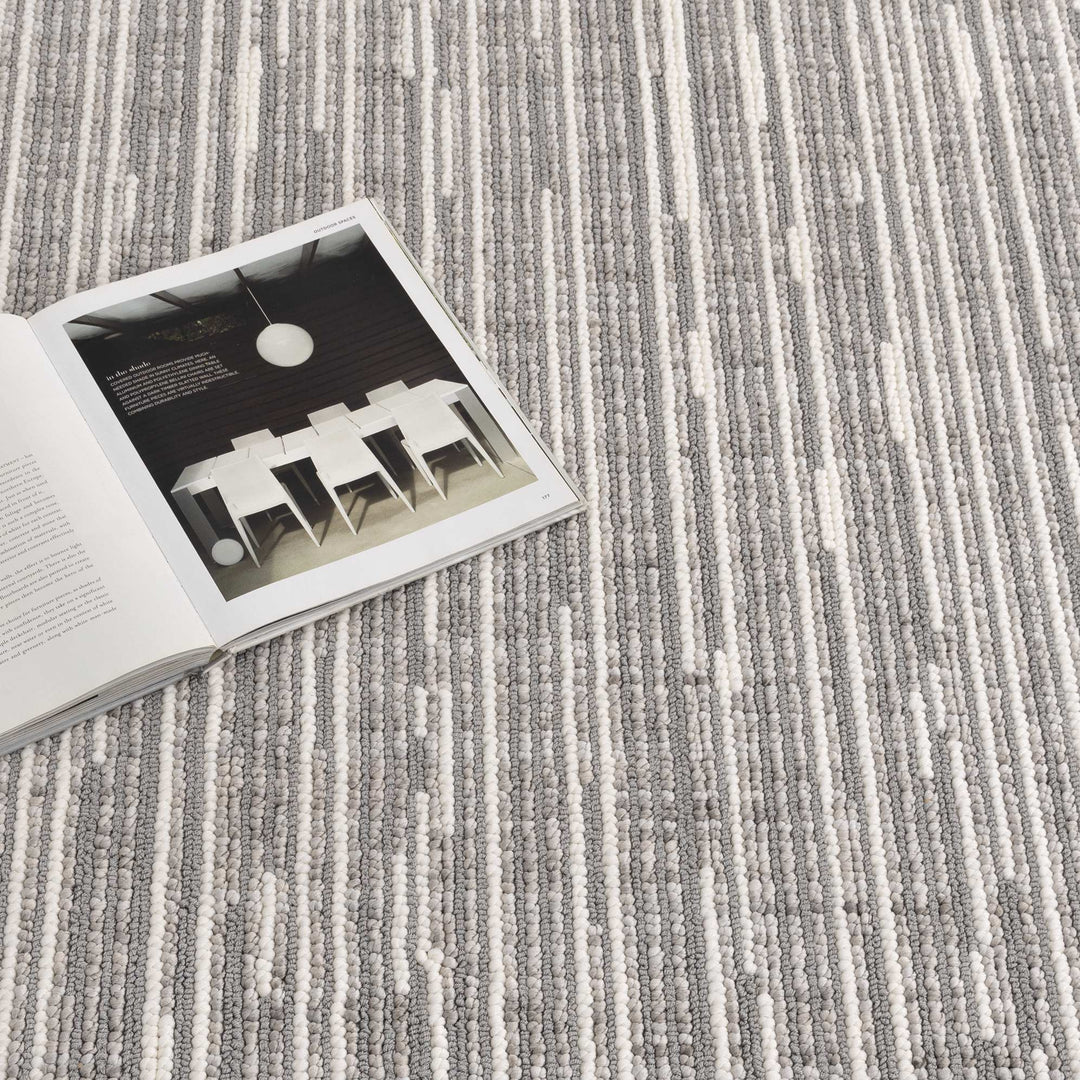 Berno Silver Ivory Loop Lines Rug - B006 - Arriving Soon