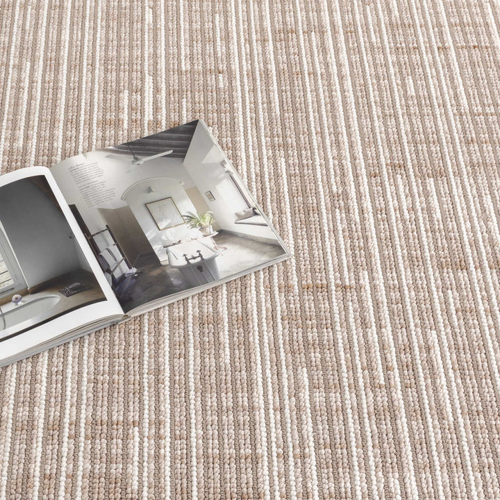 Berno Beige Ivory Loop Lines Rug - B007 - New Arrival