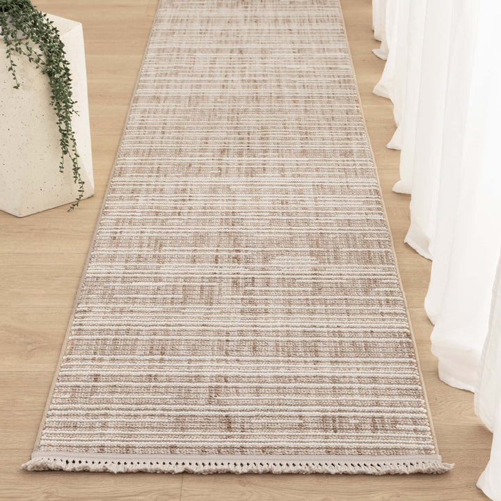 Berno Beige Ivory Loop Lines Rug - B007 - New Arrival