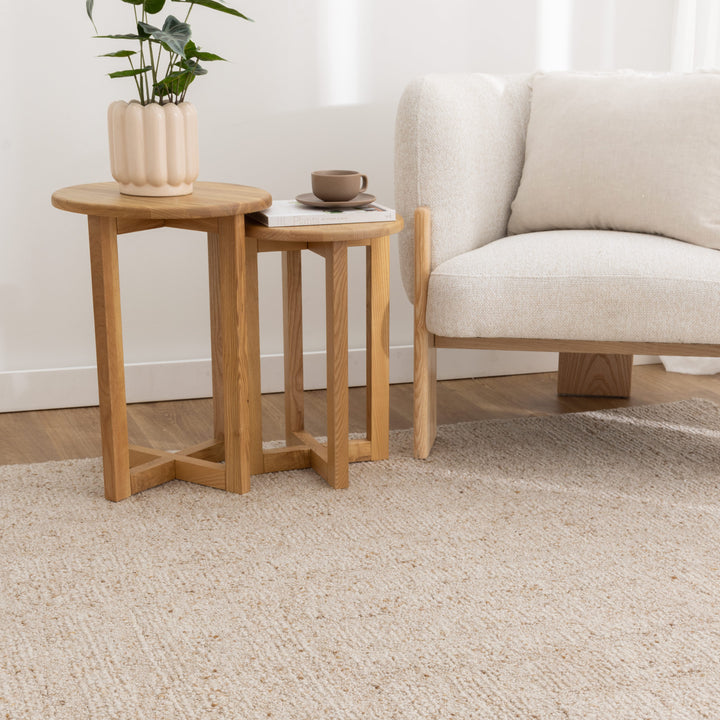 Seren Beige Modern Wool Rug - New Arrival