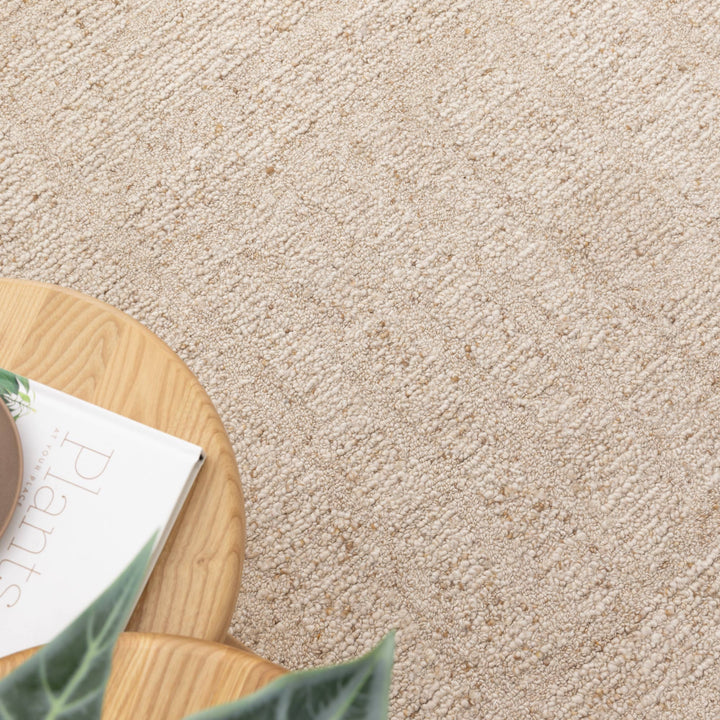 Seren Beige Modern Wool Rug - New Arrival