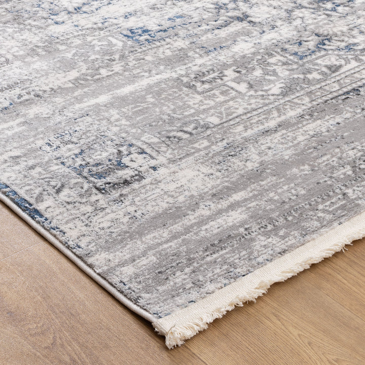 Bohemian Paradise Medalion Grey Blue Rug - 06GBLU