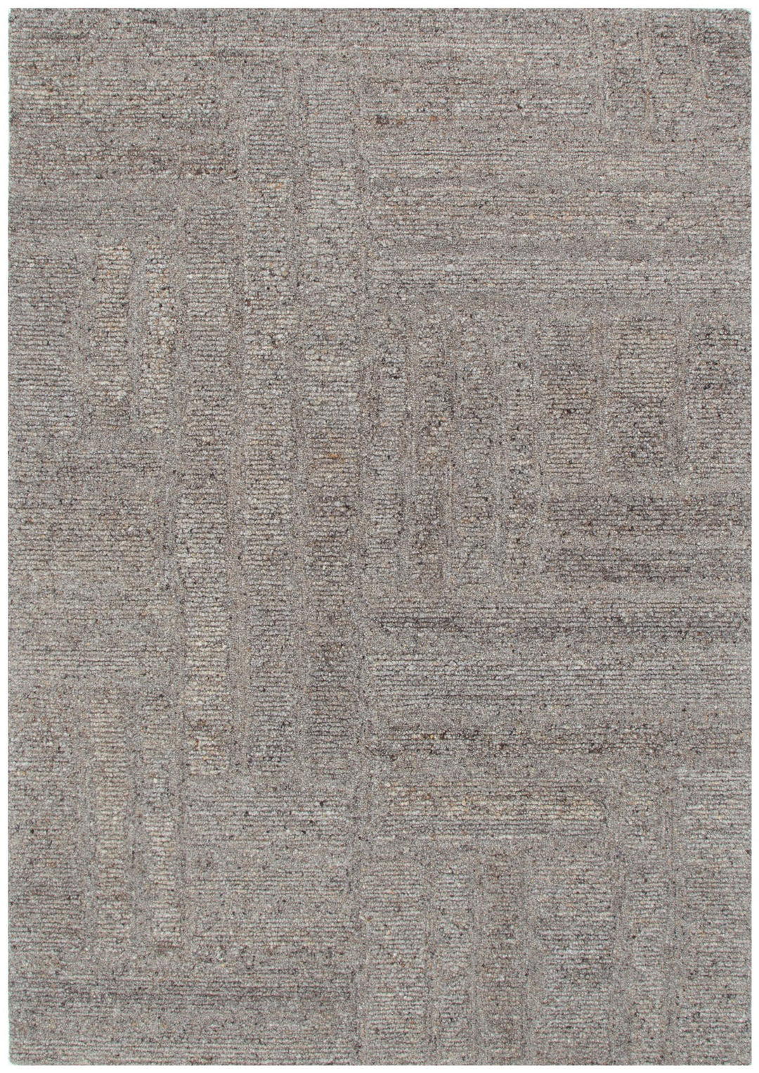 Seren Brown Grey Modern Wool Rug - New Arrival