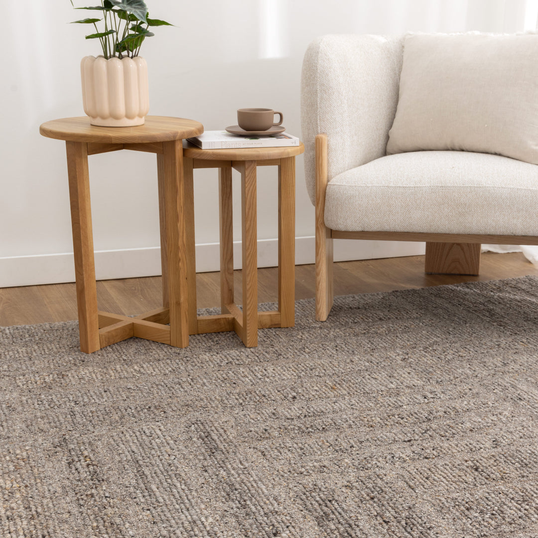 Seren Brown Grey Modern Wool Rug - New Arrival