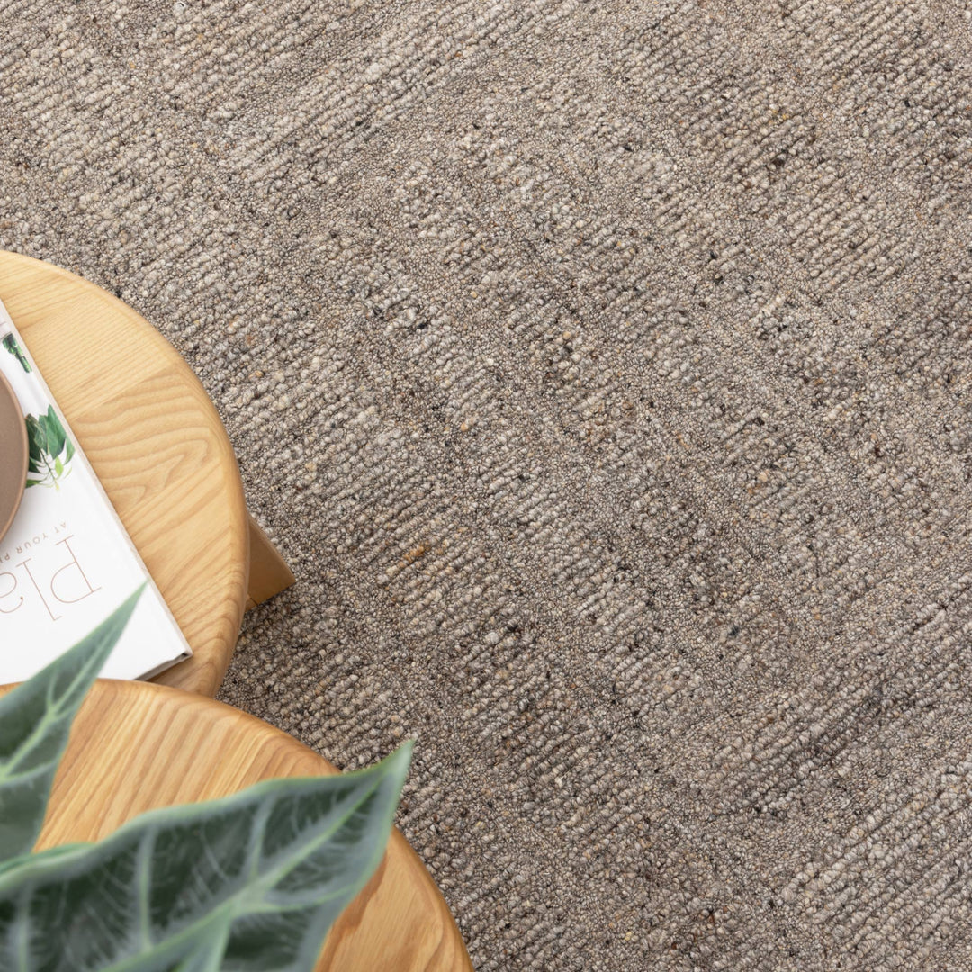 Seren Brown Grey Modern Wool Rug - New Arrival