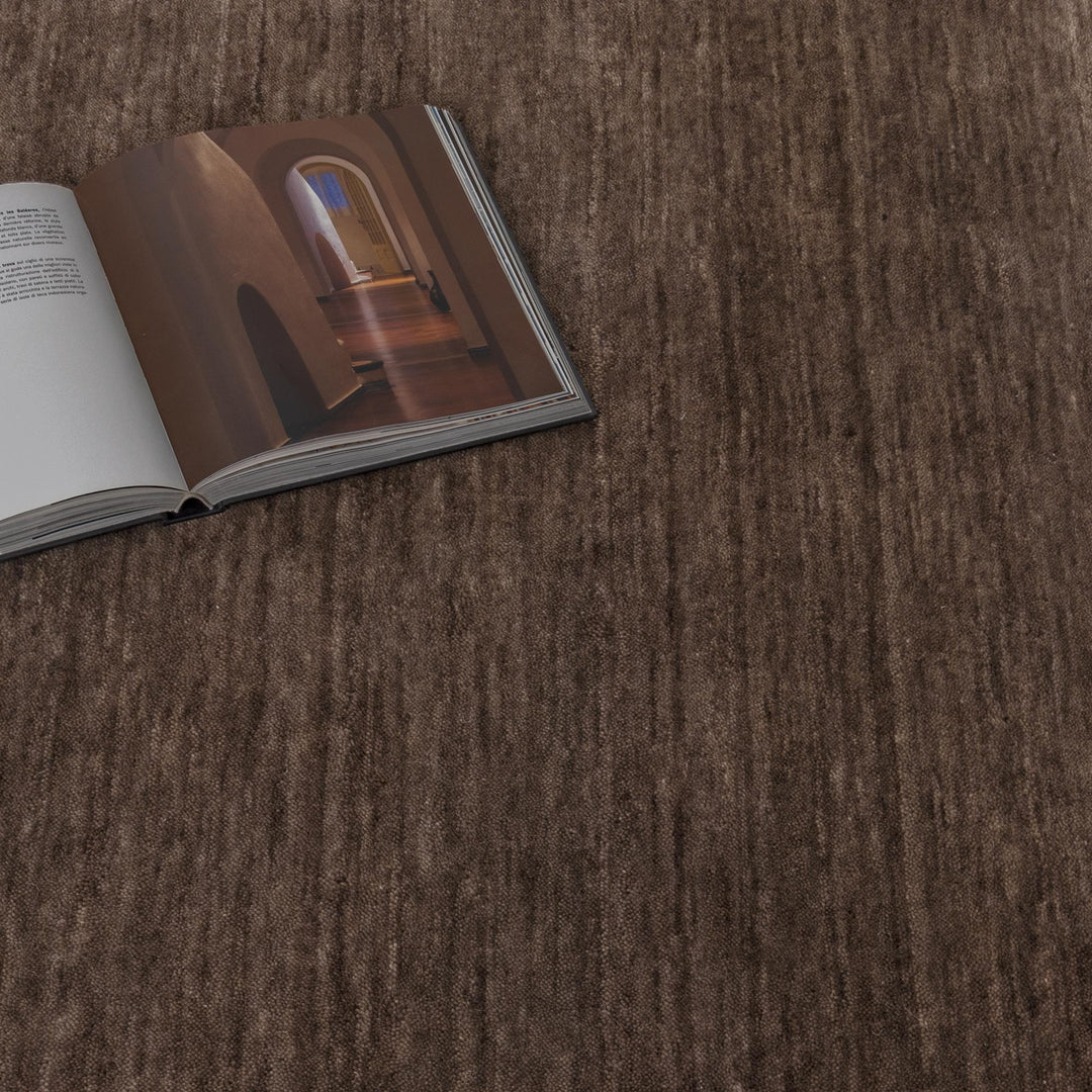 Charleston Hand-Knotted Wool Rug Brown