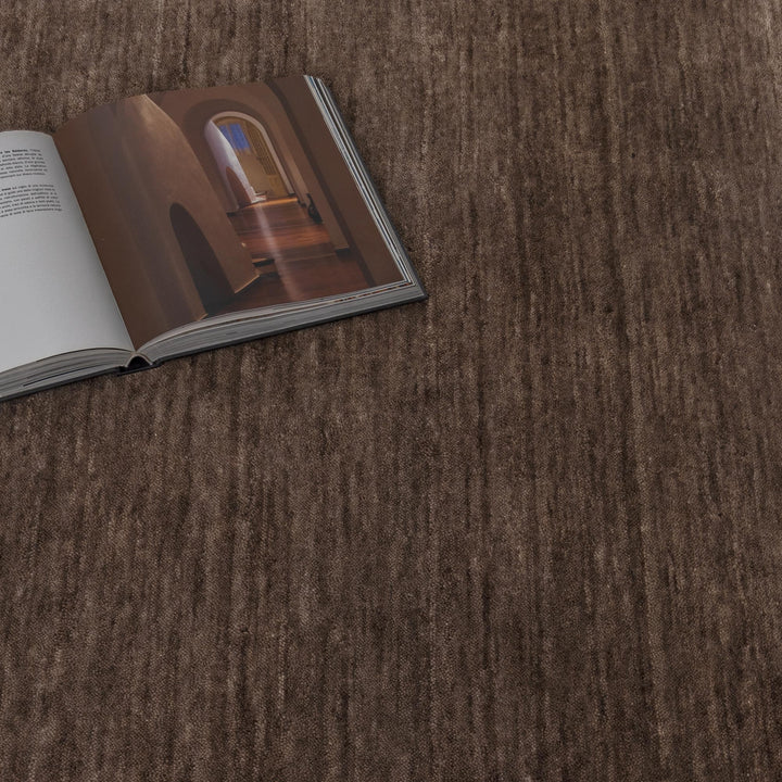 Charleston Hand-Knotted Wool Rug Brown