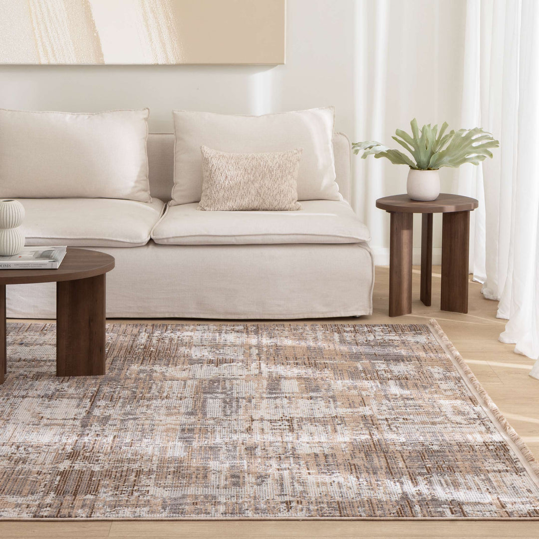 Cherie Distressed Look Watercolour Beige Grey Rug - CH08 - New Arrival