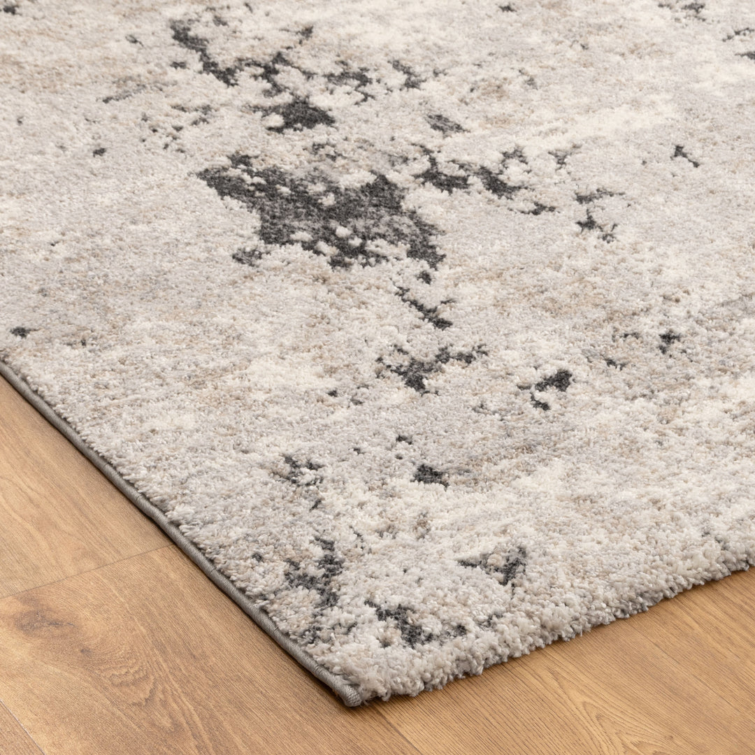 Dorado Abstract Textured Grey Beige Rug (D007)