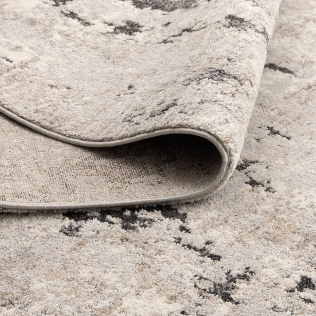Dorado Abstract Textured Grey Beige Rug (D007)