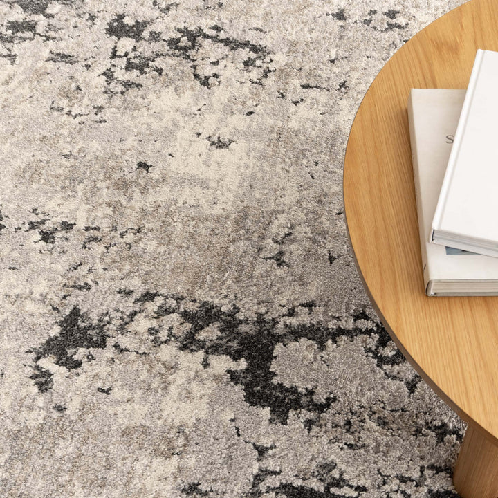 Dorado Abstract Textured Grey Beige Rug (D007)
