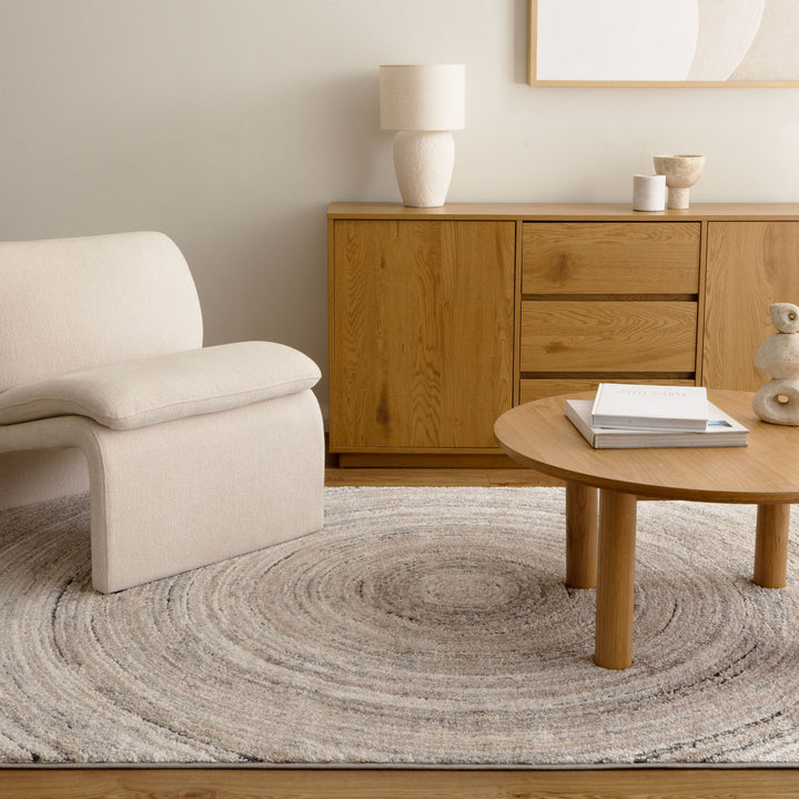 Dorado Modern Ripple Grey Beige Rug (D008)