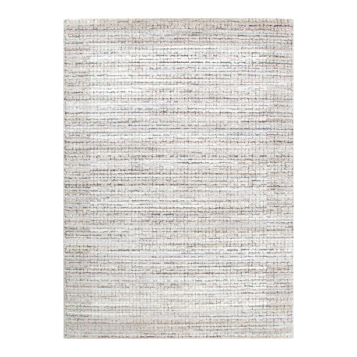 Dorado Textured Look Border Grey Beige Rug (D012)